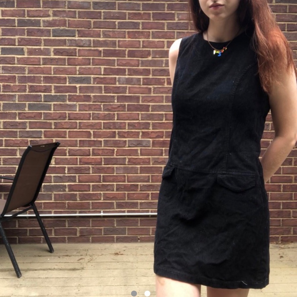 Vintage black corduroy dress